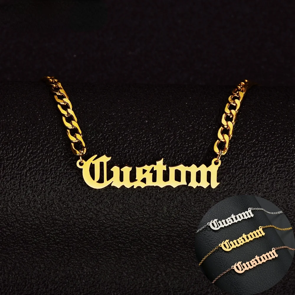 Customized Fashion Stainless Steel Name Necklace Personalized Letter 5mm NK Thick Chain for Women Men Pendant Nameplate Gift
Customized Fashion Stainless Steel Name Necklace Personalized Letter 5mm NK Thick Chain for Women Men Pendant Nameplate Gift
