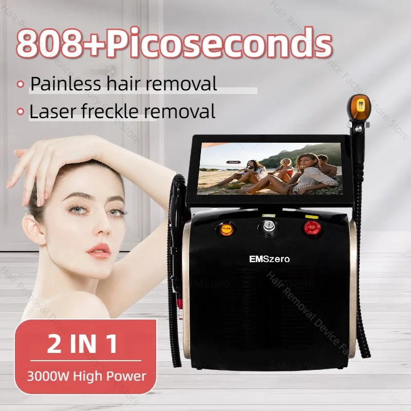 2 in 1Professional 3500W Diode Laser Freezing Point Painless Hair Removal Picosecond Laser Tattoo Removal 2 In 1 Machine.
2 in 1Professional 3500W Diode Laser Freezing Point Painless Hair Removal Picosecond Laser Tattoo Removal 2 In 1 Machine.