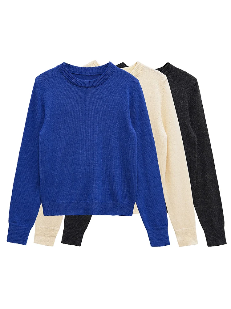 European style new women's fashion versatile temperament round neck pullover solid color long sleeve sweater
European style new women's fashion versatile temperament round neck pullover solid color long sleeve sweater