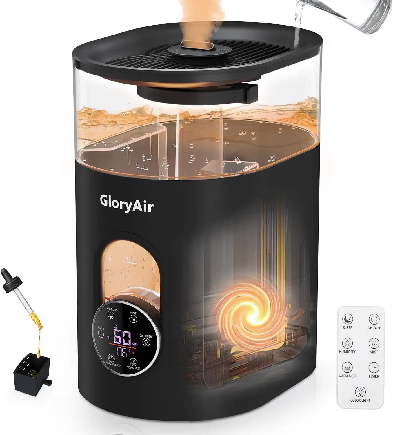 6L Ultrasonic Humidifier with Warm/Cool Mist, Smart Control & 7-Color Light for Bedroom, Plants & Baby Care
6L Ultrasonic Humidifier with Warm/Cool Mist, Smart Control & 7-Color Light for Bedroom, Plants & Baby Care