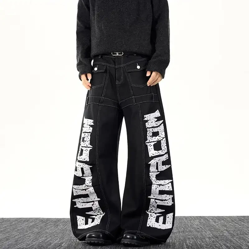 2026 Black Jeans with Retro American Letter Pattern Spring Season For Men Women Trendy Fashion Cool Men's Style Loose Fit Wide L
2026 Black Jeans with Retro American Letter Pattern Spring Season For Men Women Trendy Fashion Cool Men's Style Loose Fit Wide L