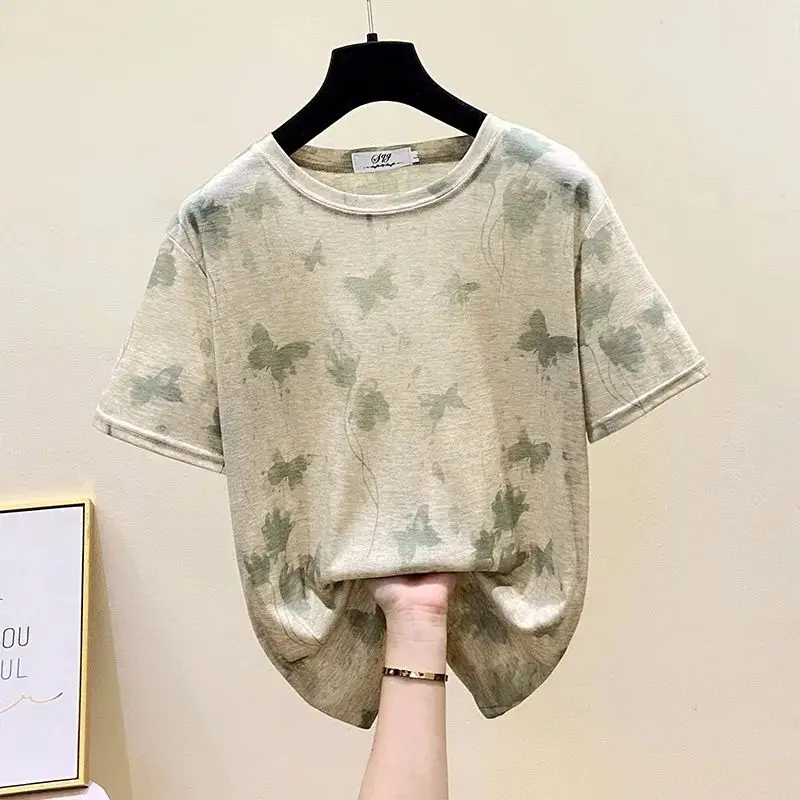 Women's Pure Cotton Fashionable Printed Short-sleeved T-shirt 2025 Summer New Mm Loose Slim and Age-reducing Top
Women's Pure Cotton Fashionable Printed Short-sleeved T-shirt 2025 Summer New Mm Loose Slim and Age-reducing Top