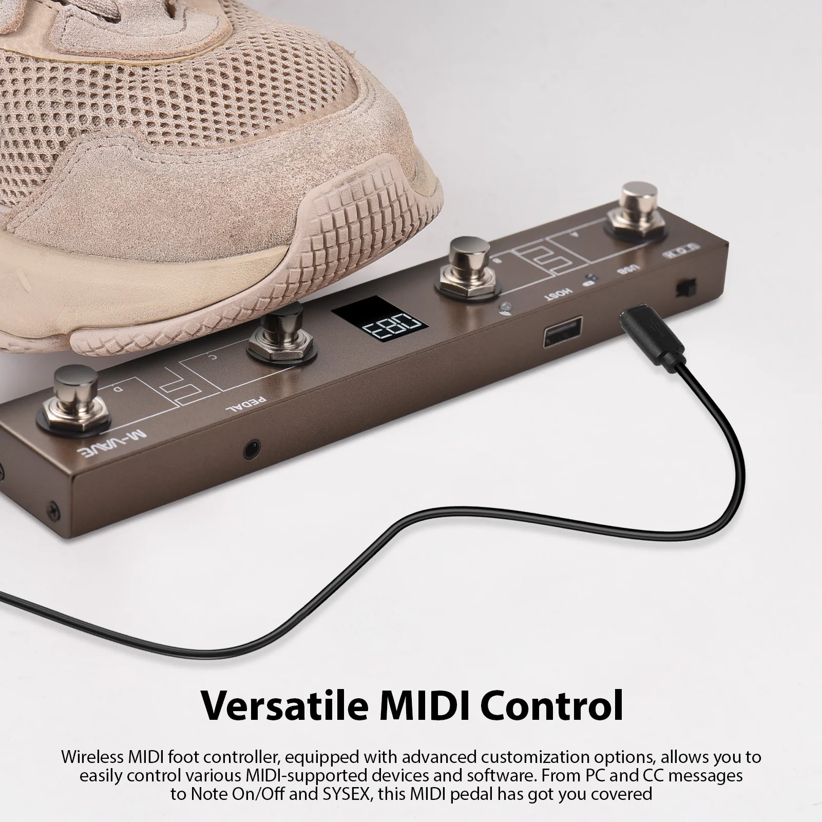 Wireless MIDI Controller BT MIDI Pedal Controller Intelligent APP Controls Digital Display Screen Rechargeable 12H Ultra
Wireless MIDI Controller BT MIDI Pedal Controller Intelligent APP Controls Digital Display Screen Rechargeable 12H Ultra