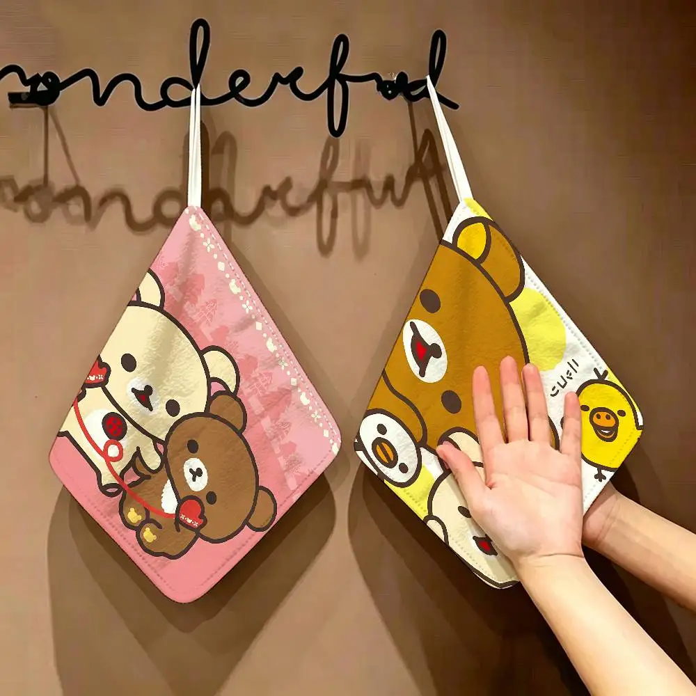 Cute Cartoon Rilakkuma Soft Polyester Cotton Towel, Hanging Kitchen Style Hand Wiping Cloth for Restaurant Home
Cute Cartoon Rilakkuma Soft Polyester Cotton Towel, Hanging Kitchen Style Hand Wiping Cloth for Restaurant Home