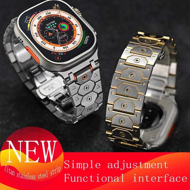 Titan Strap for Apple Watch Ultra/2 49mm 10 42mm 46mm 9 8 7 45mm 41mm Solid Metal Stainless Steel Iwatch 6 5 4 SE 44mm 40mm 42mm
Titan Strap for Apple Watch Ultra/2 49mm 10 42mm 46mm 9 8 7 45mm 41mm Solid Metal Stainless Steel Iwatch 6 5 4 SE 44mm 40mm 42mm