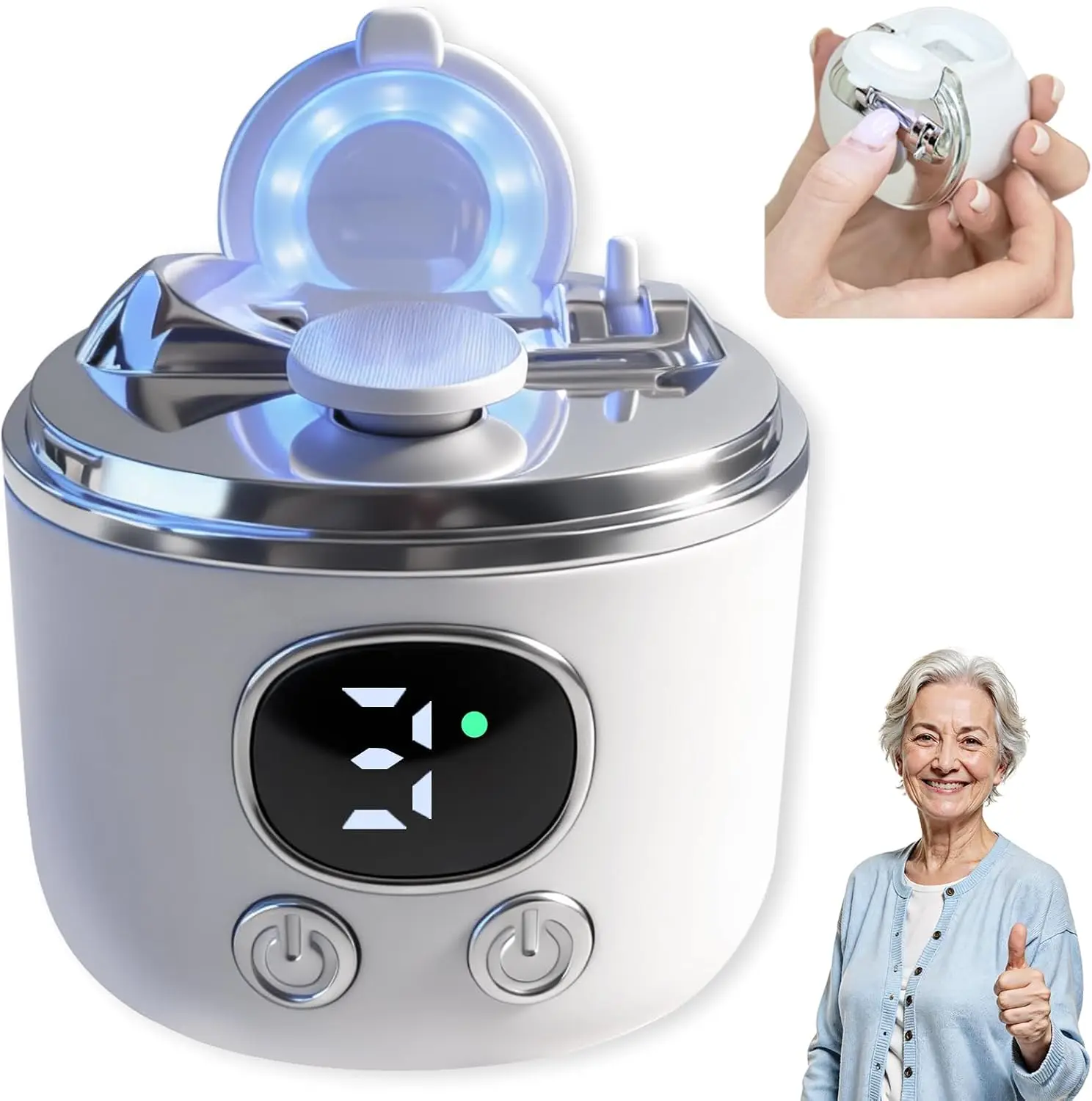 2026 Electric Nail Clippers with Magnifying Glass & LED Light, 3 Speeds, Auto-Collect, for All Ages (White)
2026 Electric Nail Clippers with Magnifying Glass & LED Light, 3 Speeds, Auto-Collect, for All Ages (White)