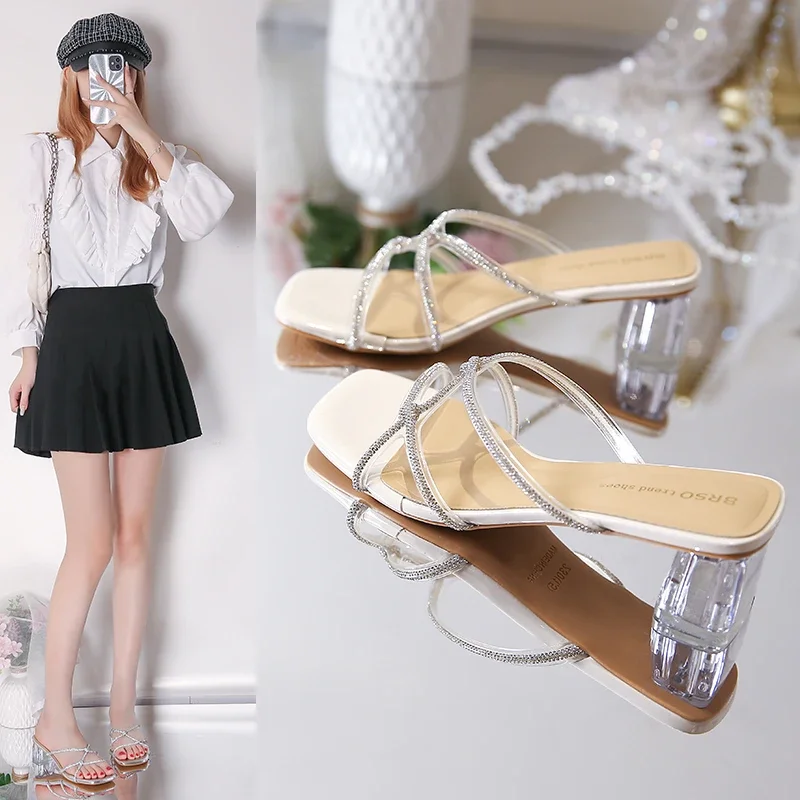 Water Diamond Transparent High Heel Sandals Women's Summer 2022 New Open Toe Crystal Thick Heel Slip on Fashion Sandals
Water Diamond Transparent High Heel Sandals Women's Summer 2022 New Open Toe Crystal Thick Heel Slip on Fashion Sandals
