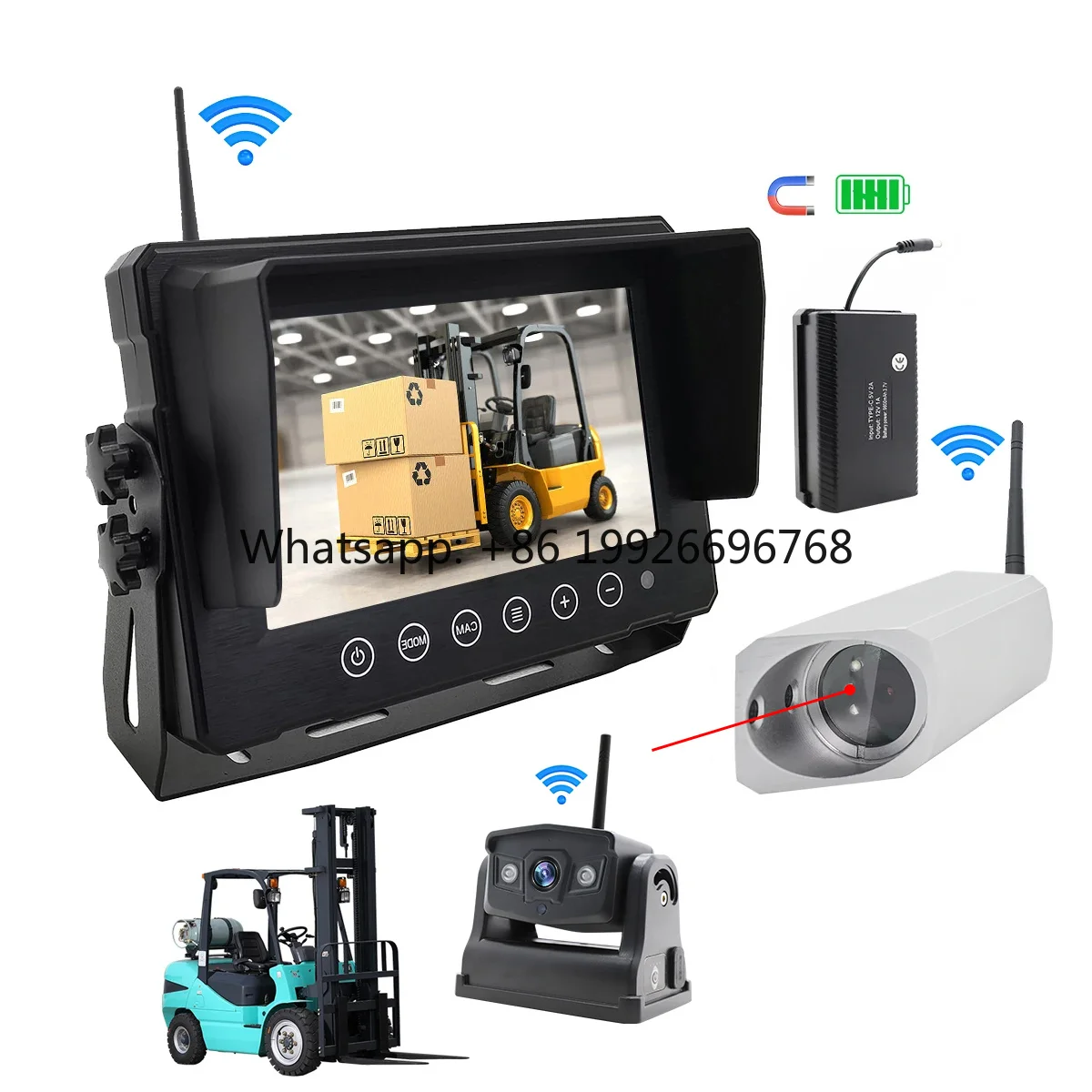 YWX Forklift Fork Strong Magnetic Camera System 60V Forklift Camera with Laser Line Ip69k 2 Split Rear View Monitor System
YWX Forklift Fork Strong Magnetic Camera System 60V Forklift Camera with Laser Line Ip69k 2 Split Rear View Monitor System