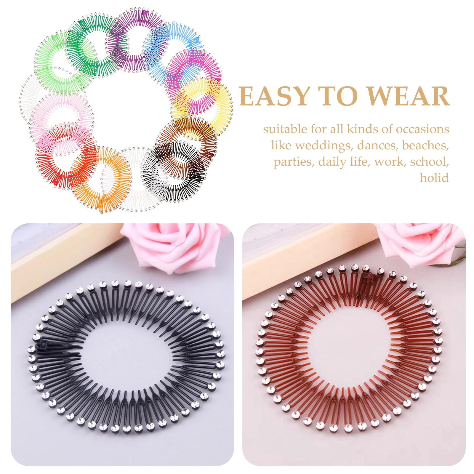 13 Pcs Colored Diamond Comb Hair Combs for Dances Circular All Occasions Plastic Styling
13 Pcs Colored Diamond Comb Hair Combs for Dances Circular All Occasions Plastic Styling