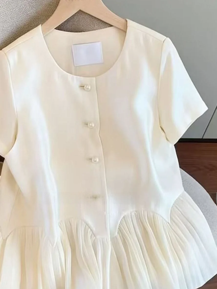 2026 Summer New Style Women's Commute Short Sleeve Silk Shantou Shirt Lace Trim Slimming Top Fashionable Ageless Versatile
2026 Summer New Style Women's Commute Short Sleeve Silk Shantou Shirt Lace Trim Slimming Top Fashionable Ageless Versatile