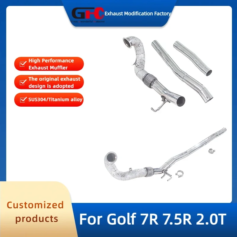 Выхлопная труба GFC Downpipe для Golf 7R 7.5R MK7 2.0T, высокопроизводительная, из нержавеющей стали 304, толщина 1.5 мм, полированная
Выхлопная труба GFC Downpipe для Golf 7R 7.5R MK7 2.0T, высокопроизводительная, из нержавеющей стали 304, толщина 1.5 мм, полированная