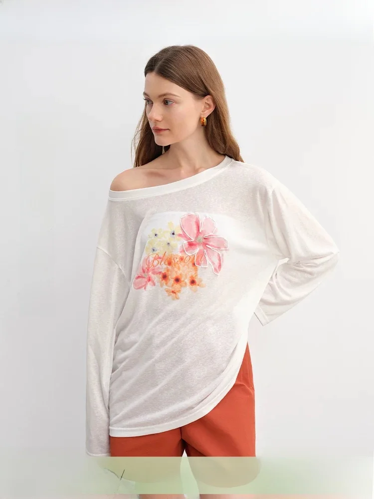 Loose Long Sve Women's T-irt Large Size Summer New Cool Feeling Print Design Sun Protection Two-Way Wear round Ne Top
Loose Long Sve Women's T-irt Large Size Summer New Cool Feeling Print Design Sun Protection Two-Way Wear round Ne Top