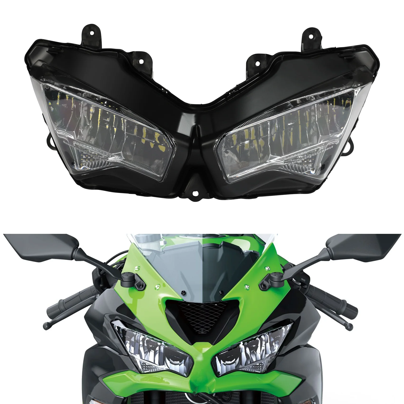 Передняя фара в сборе мотоцикла для Kawasaki Ninja ZX-6R ZX636 2019-2023 2022 2021, черная, прозрачная
Передняя фара в сборе мотоцикла для Kawasaki Ninja ZX-6R ZX636 2019-2023 2022 2021, черная, прозрачная