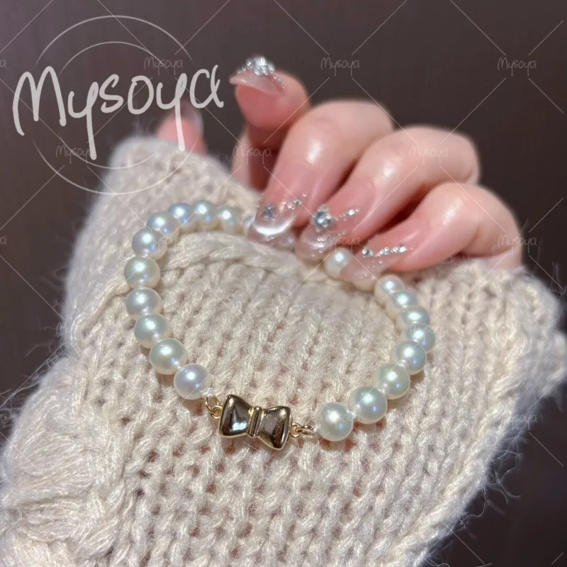 Браслет MYSOYA из пресноводного жемчуга 6-7 мм с бантом, в подарочной коробке, для него/нее, на день рождения/свадьбу, A0131
Браслет MYSOYA из пресноводного жемчуга 6-7 мм с бантом, в подарочной коробке, для него/нее, на день рождения/свадьбу, A0131