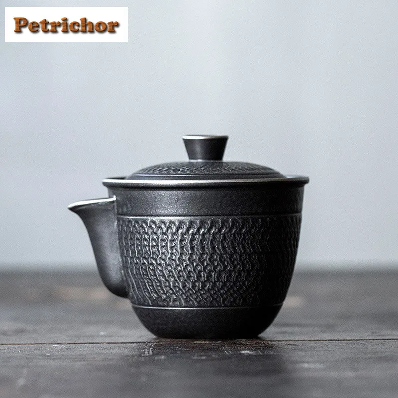 175ml Japanese Silver Black Handmade Teapot Handmade Tea Infuser Pot Tea Maker Kettle With Strainer Tea Services Collection Gift
175ml Japanese Silver Black Handmade Teapot Handmade Tea Infuser Pot Tea Maker Kettle With Strainer Tea Services Collection Gift