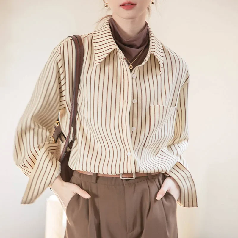 Long Sleeve Turn Down Collar Women Shirt Office Lady Striped Shirt Blouse Women Tops Blouses Shirts Blusas Camisas Blusa N123
Long Sleeve Turn Down Collar Women Shirt Office Lady Striped Shirt Blouse Women Tops Blouses Shirts Blusas Camisas Blusa N123