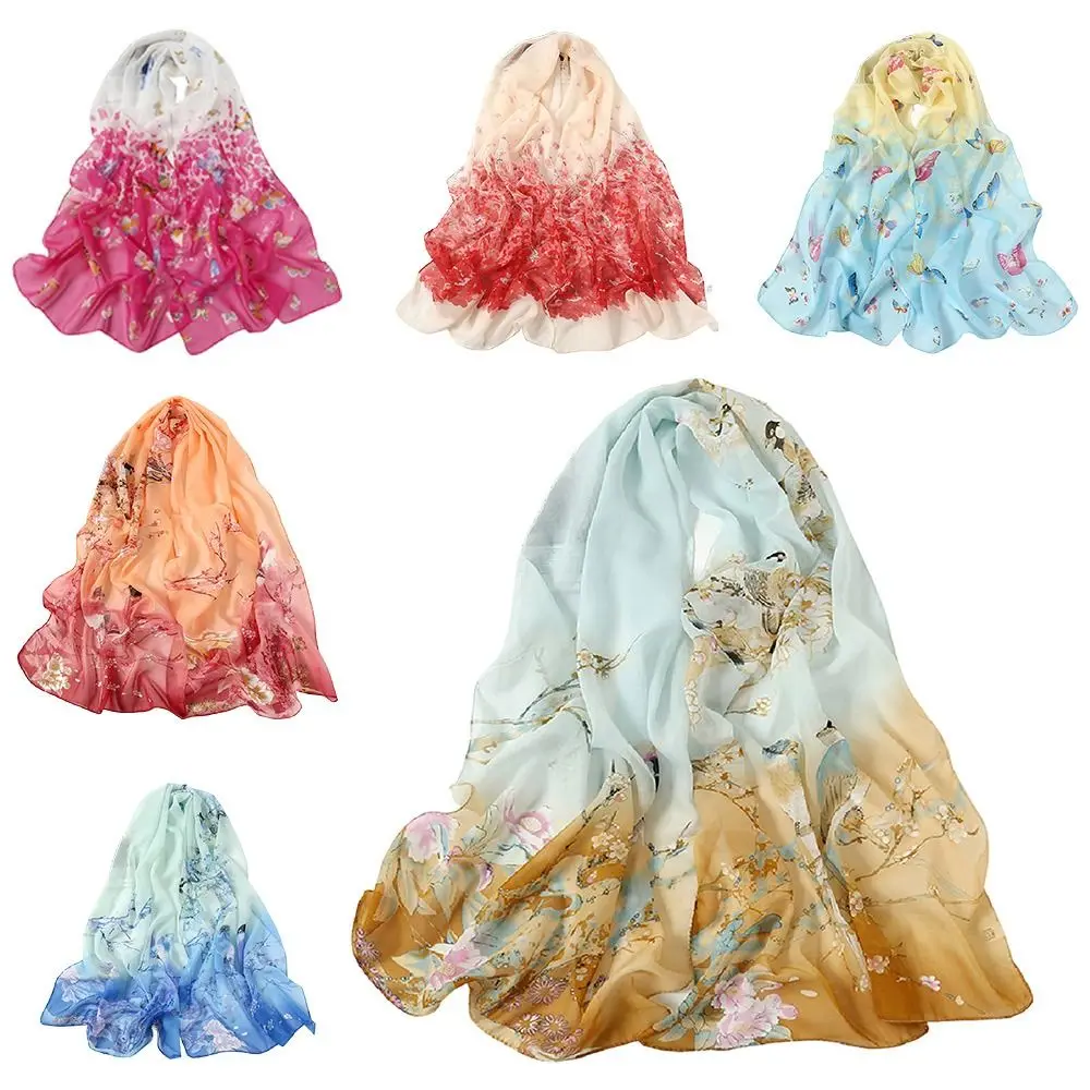 Fashion 160*50cm Chiffon Scarf Flower Print Gradient Long Wrap Shawl Washable Sunscreen Shawl Silk for Women
Fashion 160*50cm Chiffon Scarf Flower Print Gradient Long Wrap Shawl Washable Sunscreen Shawl Silk for Women