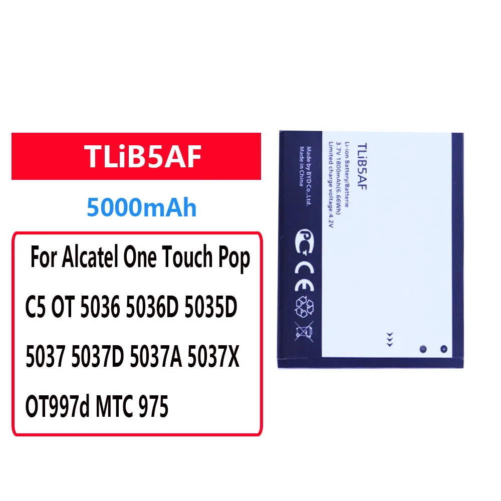 High Quality TLiB5AF Mobile Phone Battery for Alcatel One Touch Pop C5 OT 5036 5036D 5035D 5037 5037D 5037A 5037X OT997d MTC 975
High Quality TLiB5AF Mobile Phone Battery for Alcatel One Touch Pop C5 OT 5036 5036D 5035D 5037 5037D 5037A 5037X OT997d MTC 975