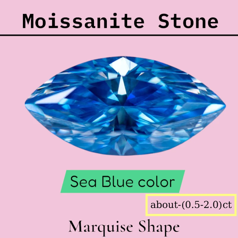 M-Moissanite Stone Marquise Cut Sapphire Blue Color VVS1 with GRA Certificate for Gemstone Charms Advanced Jewelry Making Materi
M-Moissanite Stone Marquise Cut Sapphire Blue Color VVS1 with GRA Certificate for Gemstone Charms Advanced Jewelry Making Materi