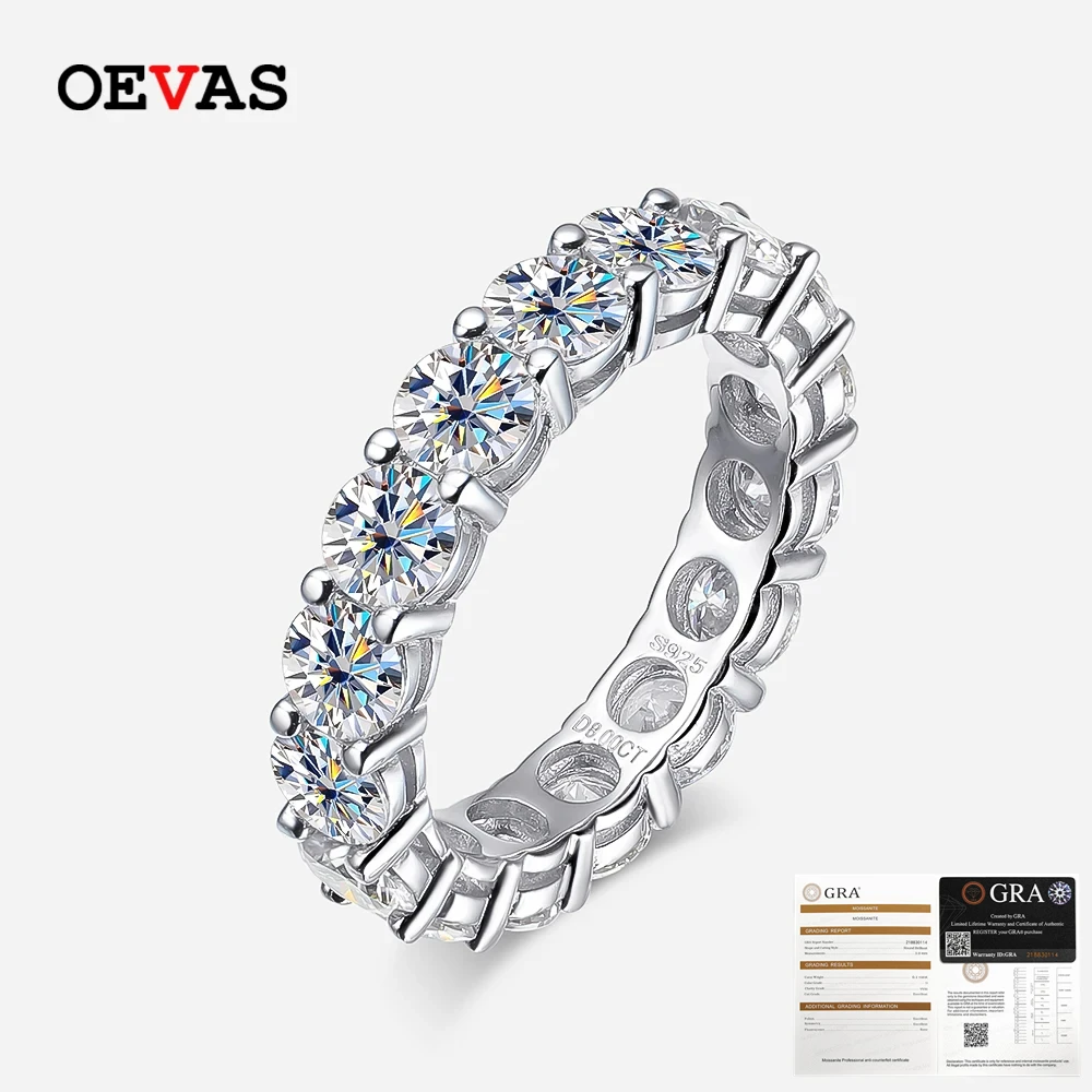 OEVAS 100% 925 Sterling Silver 7 Carat 5MM Moissanite Rings For Women Full Circle Row D Color Diamond Band Wedding Fine Jewelry
OEVAS 100% 925 Sterling Silver 7 Carat 5MM Moissanite Rings For Women Full Circle Row D Color Diamond Band Wedding Fine Jewelry