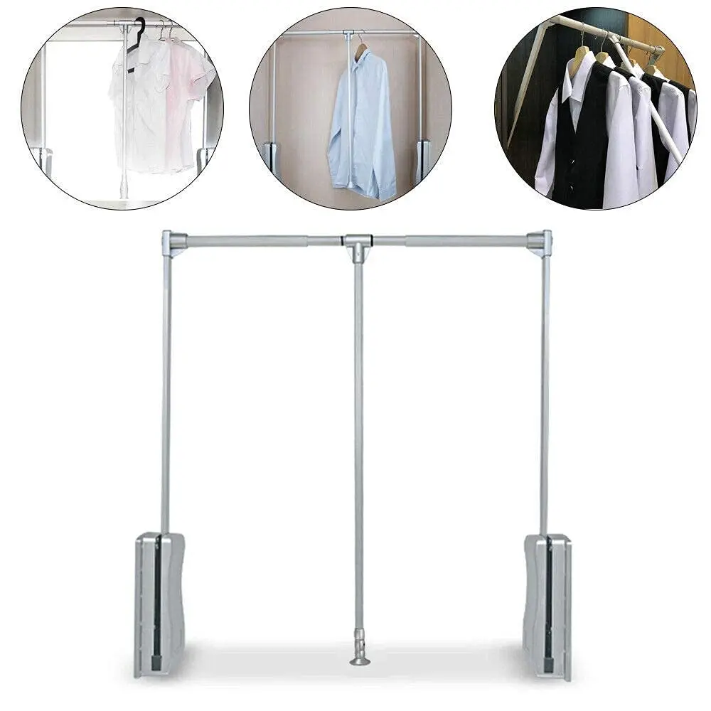 Pull Down Closet Rod Wardrobe Lift Wide Adjustable 35-48Inch Aluminium Retractable Cabinet Rail Lifter Hanger Organizer Storage
Pull Down Closet Rod Wardrobe Lift Wide Adjustable 35-48Inch Aluminium Retractable Cabinet Rail Lifter Hanger Organizer Storage