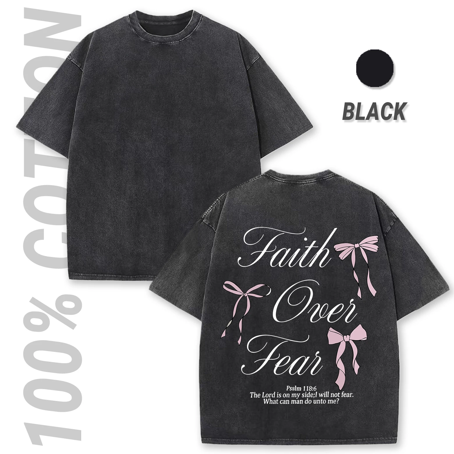 The Lord Is On My Side I Will Not Fear Washed T Shirt Female Cotton Trendy Top Unisex Casual Clothes Comfortable Short Sleeve
The Lord Is On My Side I Will Not Fear Washed T Shirt Female Cotton Trendy Top Unisex Casual Clothes Comfortable Short Sleeve