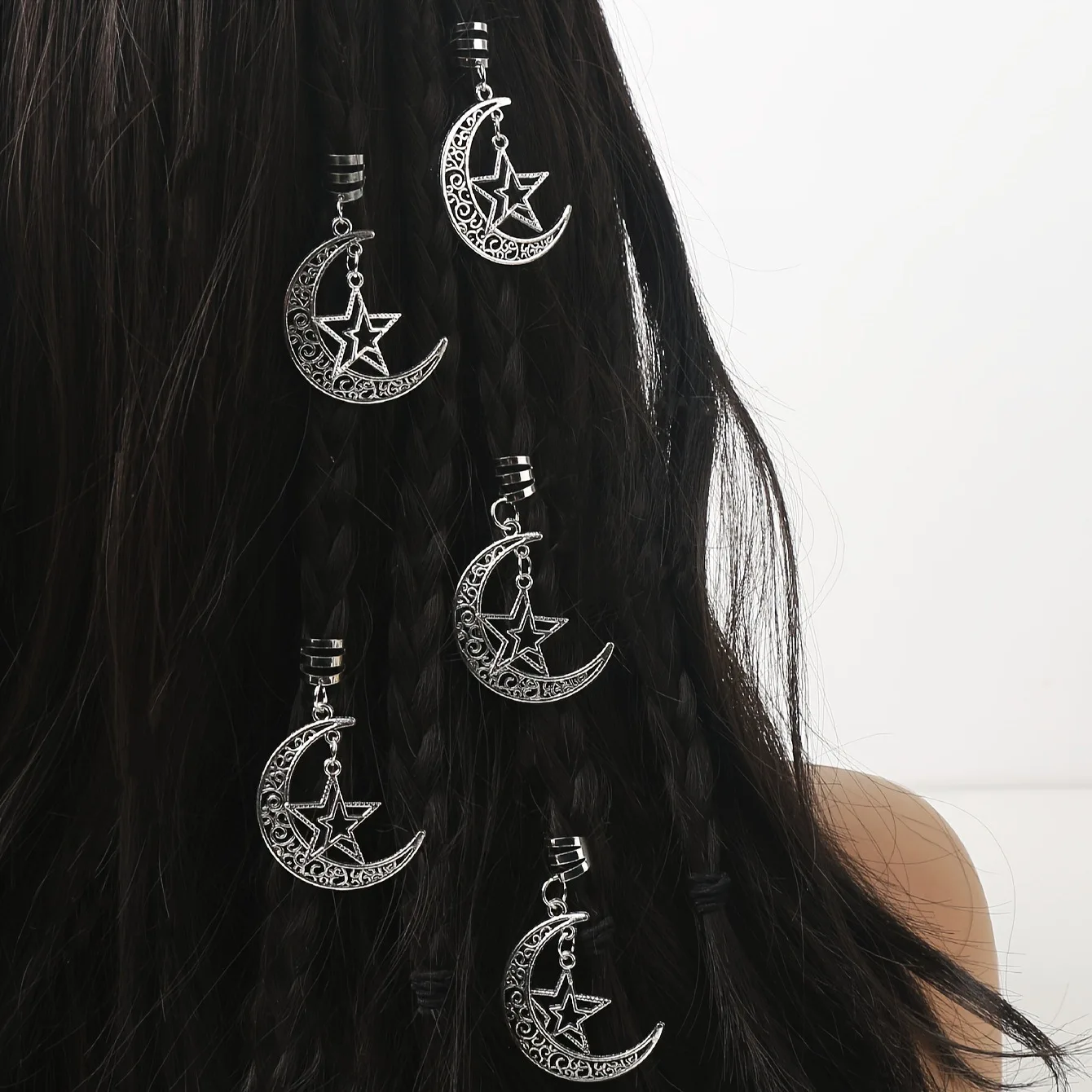 5 Pcs Alloy Dreadlock Hair Accessory Braid Ring Star Moon European American Hollow Braid Clip
5 Pcs Alloy Dreadlock Hair Accessory Braid Ring Star Moon European American Hollow Braid Clip