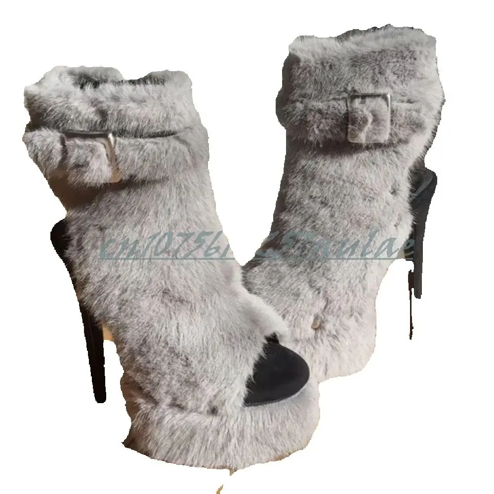 Серые босоножки с меховой отделкой, открытый носок, ремешок на щиколотке с пряжкой, на шпильке, женские туфли 2026, сексуальные Zapatos Para Mujere
Серые босоножки с меховой отделкой, открытый носок, ремешок на щиколотке с пряжкой, на шпильке, женские туфли 2026, сексуальные Zapatos Para Mujere