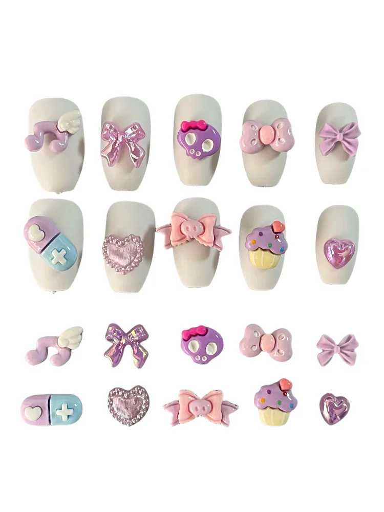 50Pcs Y2K Dopamine Purple Kawaii AB Color Bow Heart Wings Music Notes Capsules Skull Bow Cake Cartoon Nail Art Decoration Charms
50Pcs Y2K Dopamine Purple Kawaii AB Color Bow Heart Wings Music Notes Capsules Skull Bow Cake Cartoon Nail Art Decoration Charms