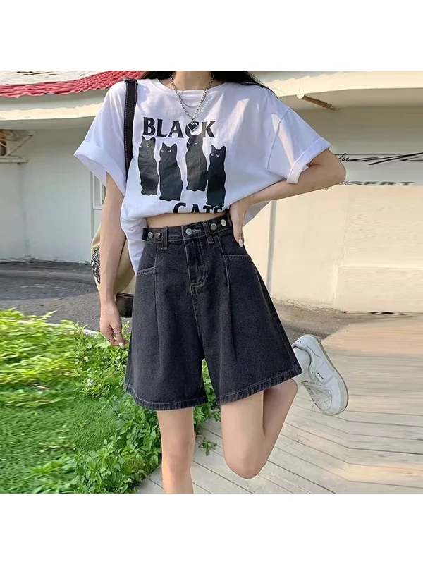 High Waist Thin Denim Shorts Women's Summer Loose Wide Leg A-Line Five-Point Pants Pear Shape Body plus Size Jeans Shorts
High Waist Thin Denim Shorts Women's Summer Loose Wide Leg A-Line Five-Point Pants Pear Shape Body plus Size Jeans Shorts