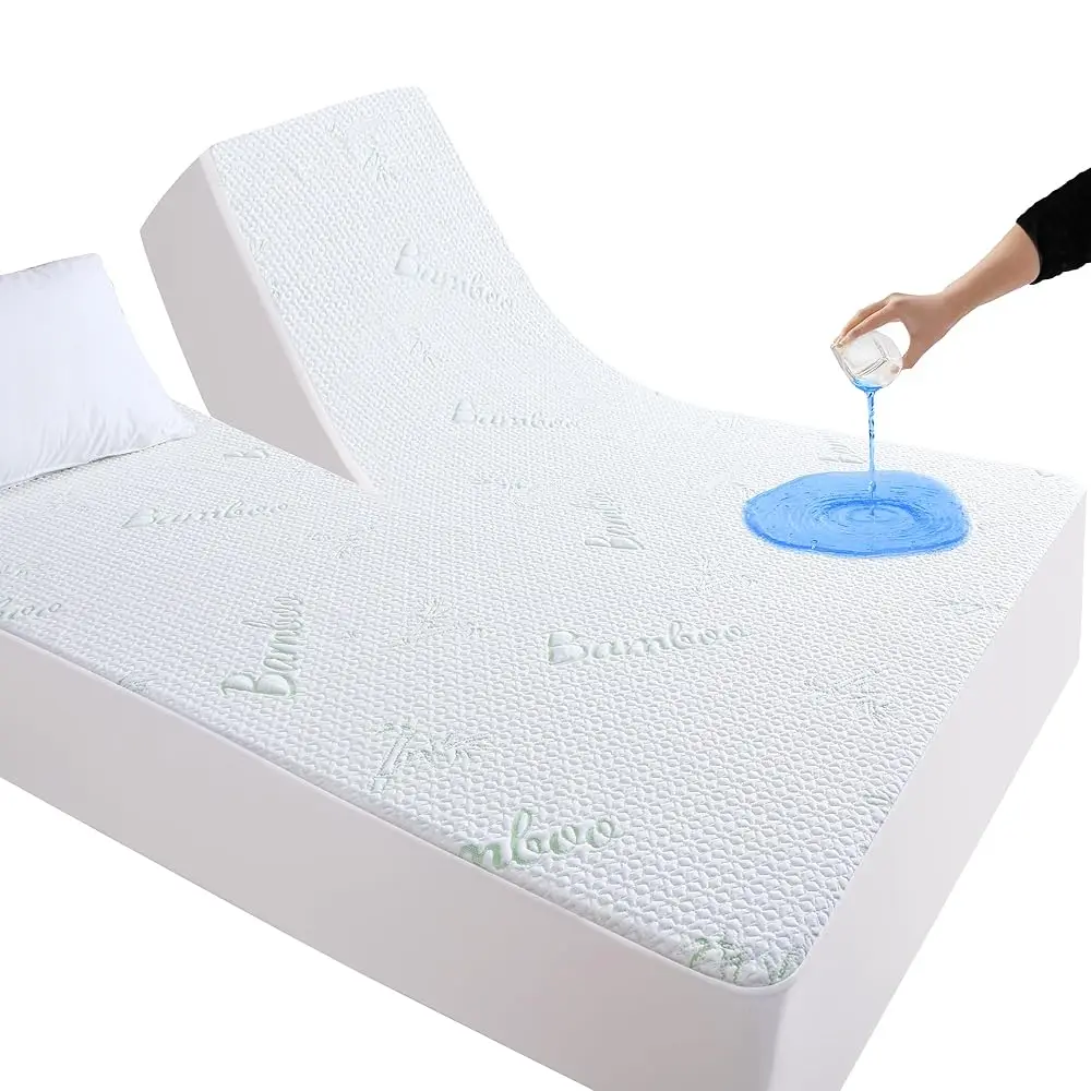 Split Top King Mattr Protector For Adjustable Bed, Breathable Bamboo Viscose Waterproof Split Top King Mattr Pad Cover With
Split Top King Mattr Protector For Adjustable Bed, Breathable Bamboo Viscose Waterproof Split Top King Mattr Pad Cover With
