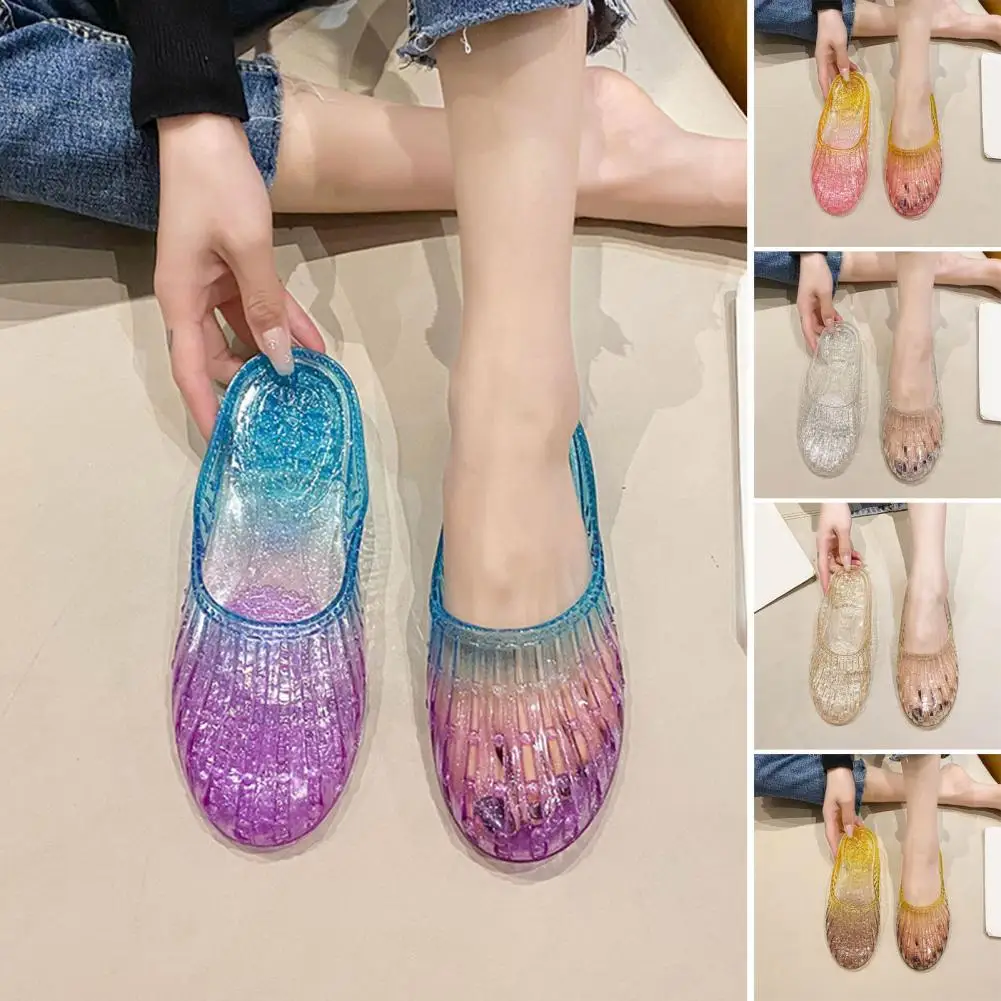 Women's Hollow Transparent Mules Low Heel Anti-Slip Slippers Slip-On Closed Toe Summer Sandals Shoes For Ladies Home Outings
Women's Hollow Transparent Mules Low Heel Anti-Slip Slippers Slip-On Closed Toe Summer Sandals Shoes For Ladies Home Outings