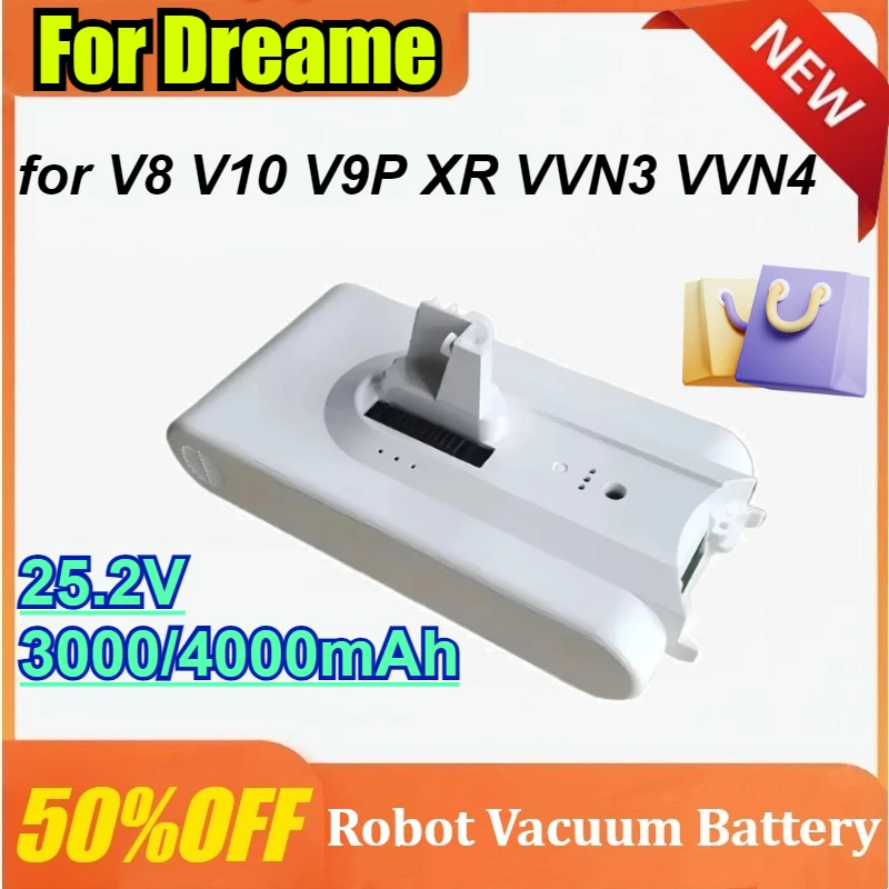 For Dreame V8 V10 V9P XR VVN3 VVN4 Handheld Cordless Vacuum Cleaner Parts Replacement Lithium Battery 3000mAh
For Dreame V8 V10 V9P XR VVN3 VVN4 Handheld Cordless Vacuum Cleaner Parts Replacement Lithium Battery 3000mAh