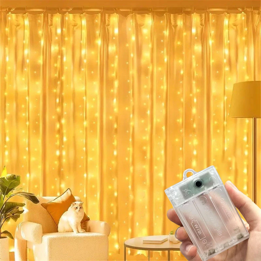 Battery Power Curtain LED String Lights Garland Fairy Garland Lights Decoration for Bedroom Home EID Mubarak Mother's Day
Battery Power Curtain LED String Lights Garland Fairy Garland Lights Decoration for Bedroom Home EID Mubarak Mother's Day
