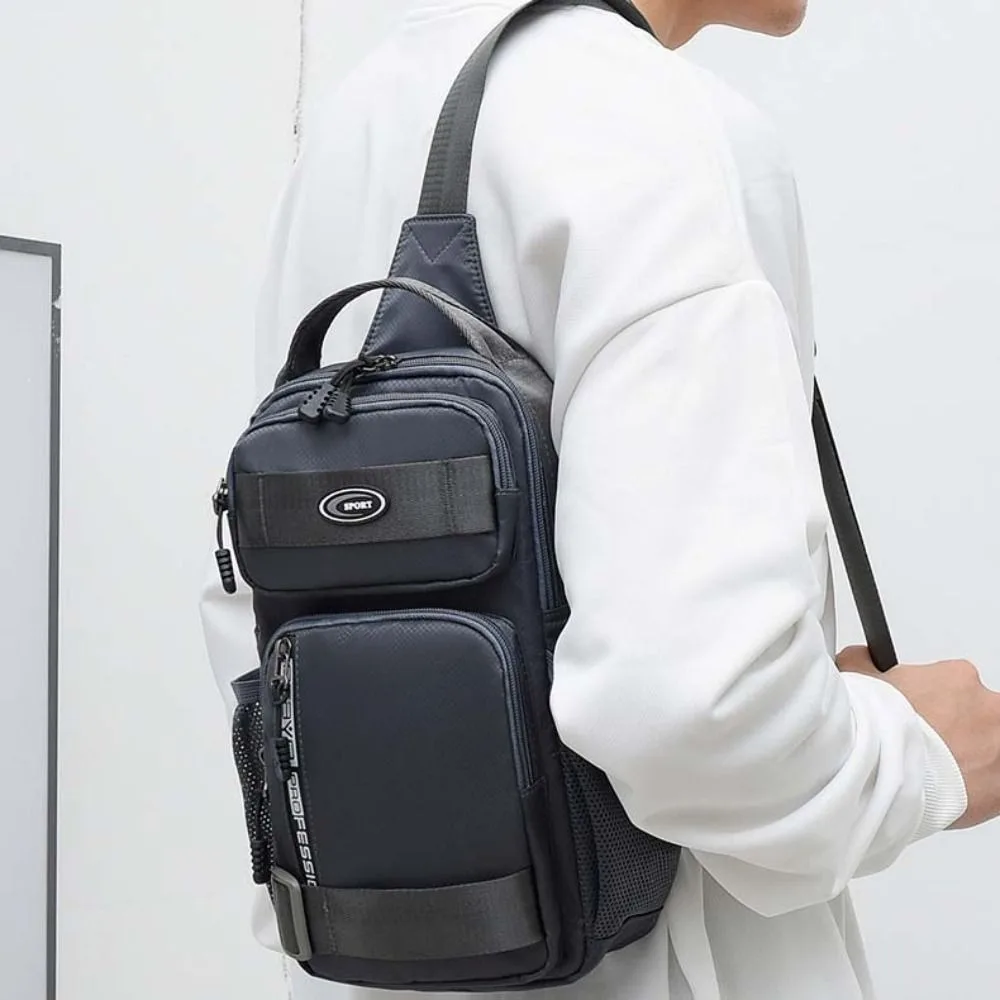 Oxford Cloth Men Chest Bag Large Capacity Solid Color Sports Message Bag Multifunction Zipper Shoulder Crossbody Bag Outdoor 
Oxford Cloth Men Chest Bag Large Capacity Solid Color Sports Message Bag Multifunction Zipper Shoulder Crossbody Bag Outdoor