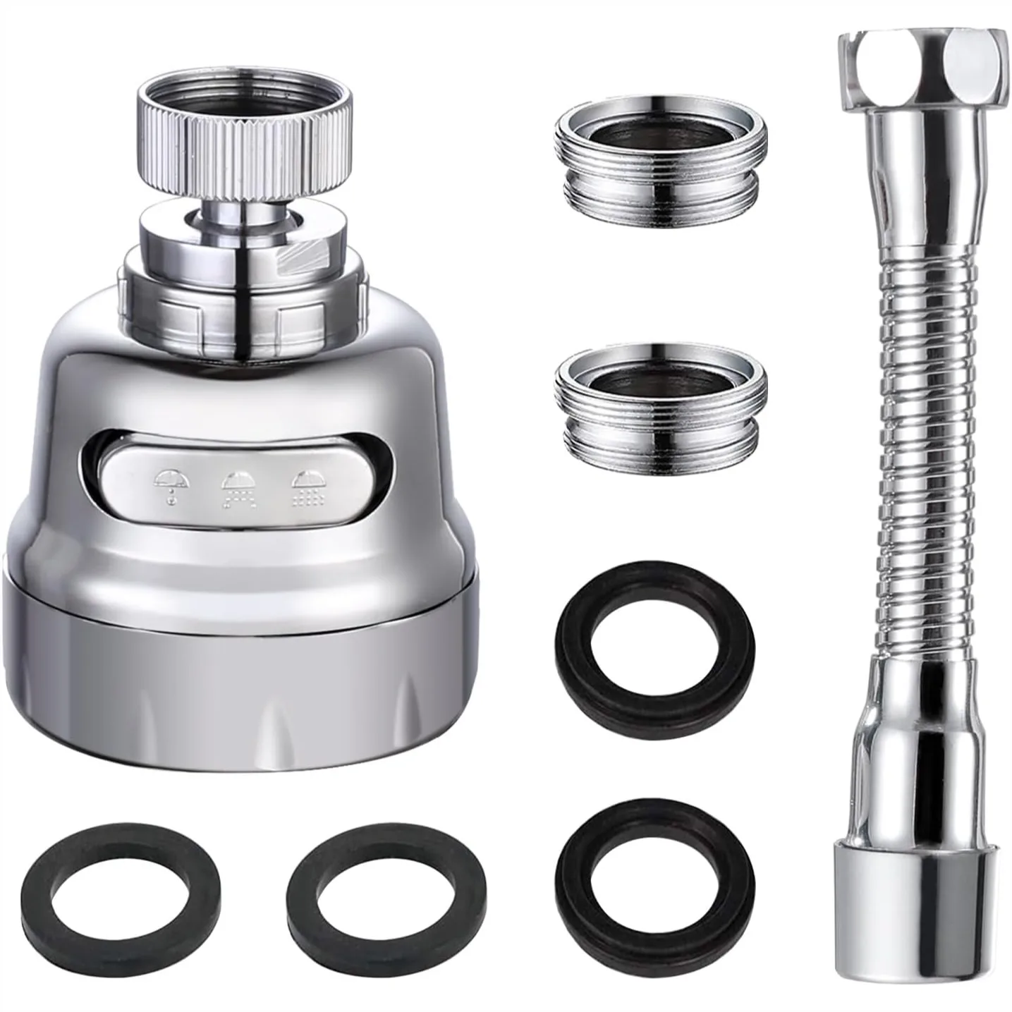 Kitchen Sink Faucet Sprayer Attachment 360° Rotatable, High Pressure 3-Mode Faucet Aerator with Anti-Splash, Water Saving Sink
Kitchen Sink Faucet Sprayer Attachment 360° Rotatable, High Pressure 3-Mode Faucet Aerator with Anti-Splash, Water Saving Sink