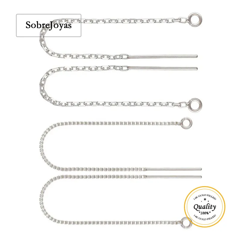 925 Sterling Silver Threader Earrings Components 65/80mm DC Cable Chain Box Chain with Ring Loop Ear Jewelry Findings
925 Sterling Silver Threader Earrings Components 65/80mm DC Cable Chain Box Chain with Ring Loop Ear Jewelry Findings