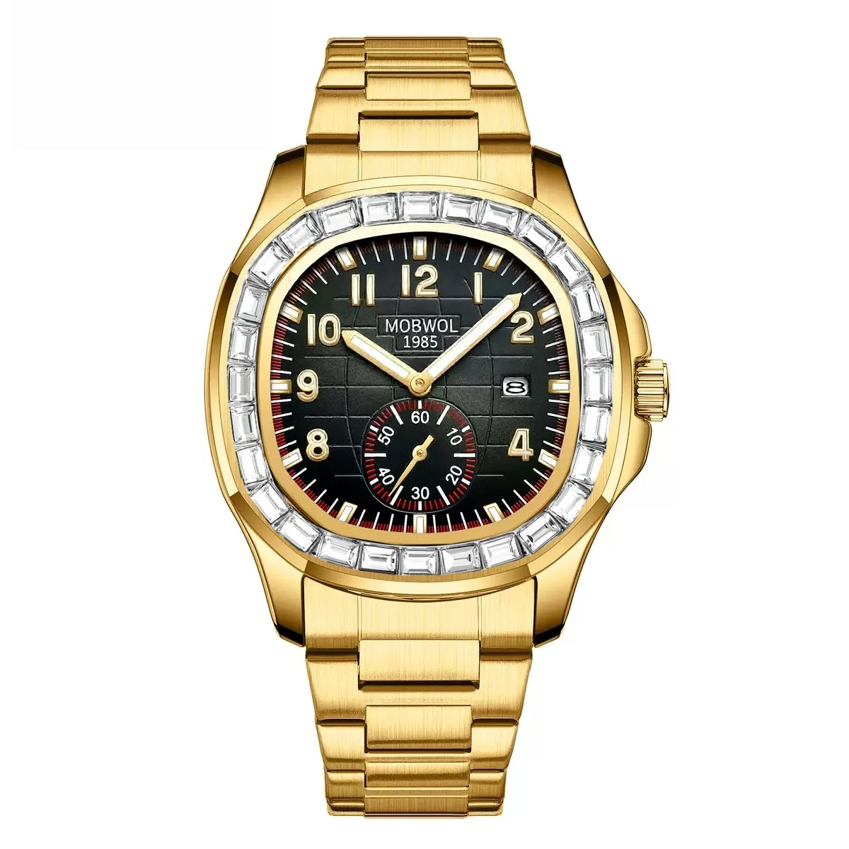 MOBWOL Luxury Sport Men Quartz Watch Gold Stainless Steel Scratch Resistant Waterproof Date Luminous Casual Business Male Watch
MOBWOL Luxury Sport Men Quartz Watch Gold Stainless Steel Scratch Resistant Waterproof Date Luminous Casual Business Male Watch