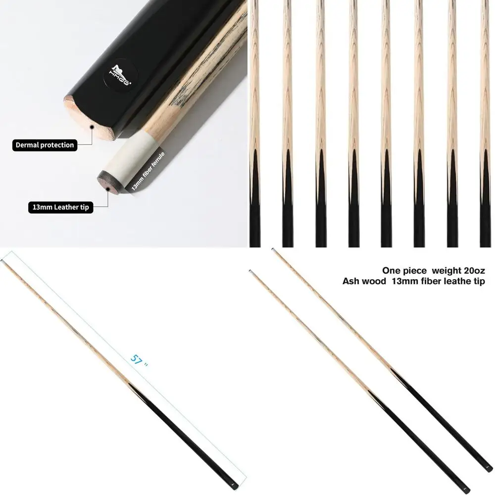 58-inch 13mm Leather Tip Pool Cue Stick, 20oz Weight, Set Options: 4, 6, or 8 Pieces, Black & Natural Wood
58-inch 13mm Leather Tip Pool Cue Stick, 20oz Weight, Set Options: 4, 6, or 8 Pieces, Black & Natural Wood