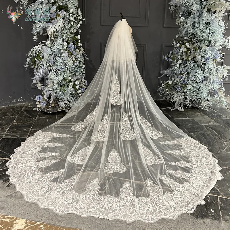 Luxurious Extra Long Tail Double Layer Wedding Bridal Veil French Palace Retro Lace Edge Bridal Accessories
Luxurious Extra Long Tail Double Layer Wedding Bridal Veil French Palace Retro Lace Edge Bridal Accessories