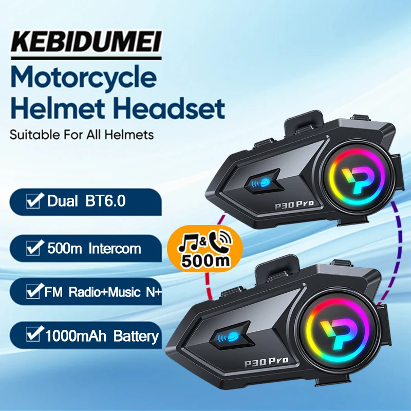 KEBIDUMEI P30 Pro 500M мотоциклетный шлем домофон + музыкальное сообщение двухъядерная Bluetooth-гарнитура 1000 мАч водонепроницаемый FM-радио Mp3-плеер
KEBIDUMEI P30 Pro 500M мотоциклетный шлем домофон + музыкальное сообщение двухъядерная Bluetooth-гарнитура 1000 мАч водонепроницаемый FM-радио Mp3-плеер