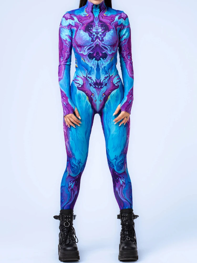 Halloween Women Sexy Front Zipper Colorful Jumpsuit Unisex Cosplay Costume Tights Bodysuits Carnival Party Nightclub Style Set
Halloween Women Sexy Front Zipper Colorful Jumpsuit Unisex Cosplay Costume Tights Bodysuits Carnival Party Nightclub Style Set
