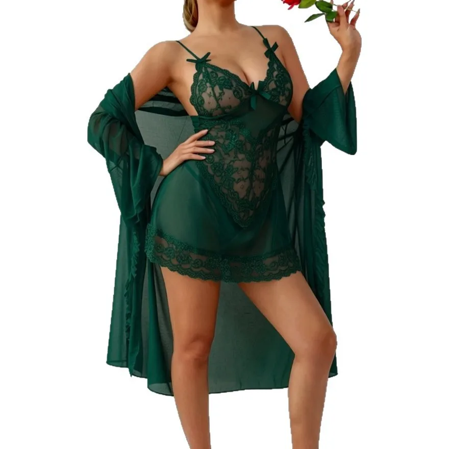 Sexy Lingerie Dress Nightgown With Straps Hollow Lightweight And Breathable Leisure Lace Mesh Sexy Dress Set NXBT
Sexy Lingerie Dress Nightgown With Straps Hollow Lightweight And Breathable Leisure Lace Mesh Sexy Dress Set NXBT