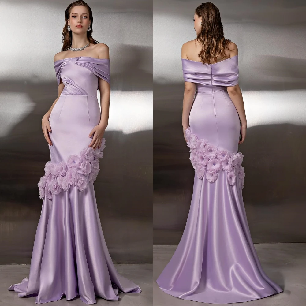 Customized Elegant Satin Sweep Train Evening Dress Simple Mermaid Prom Dresses Luxury Flowers Boat Neck Special Occasion Gowns
Customized Elegant Satin Sweep Train Evening Dress Simple Mermaid Prom Dresses Luxury Flowers Boat Neck Special Occasion Gowns