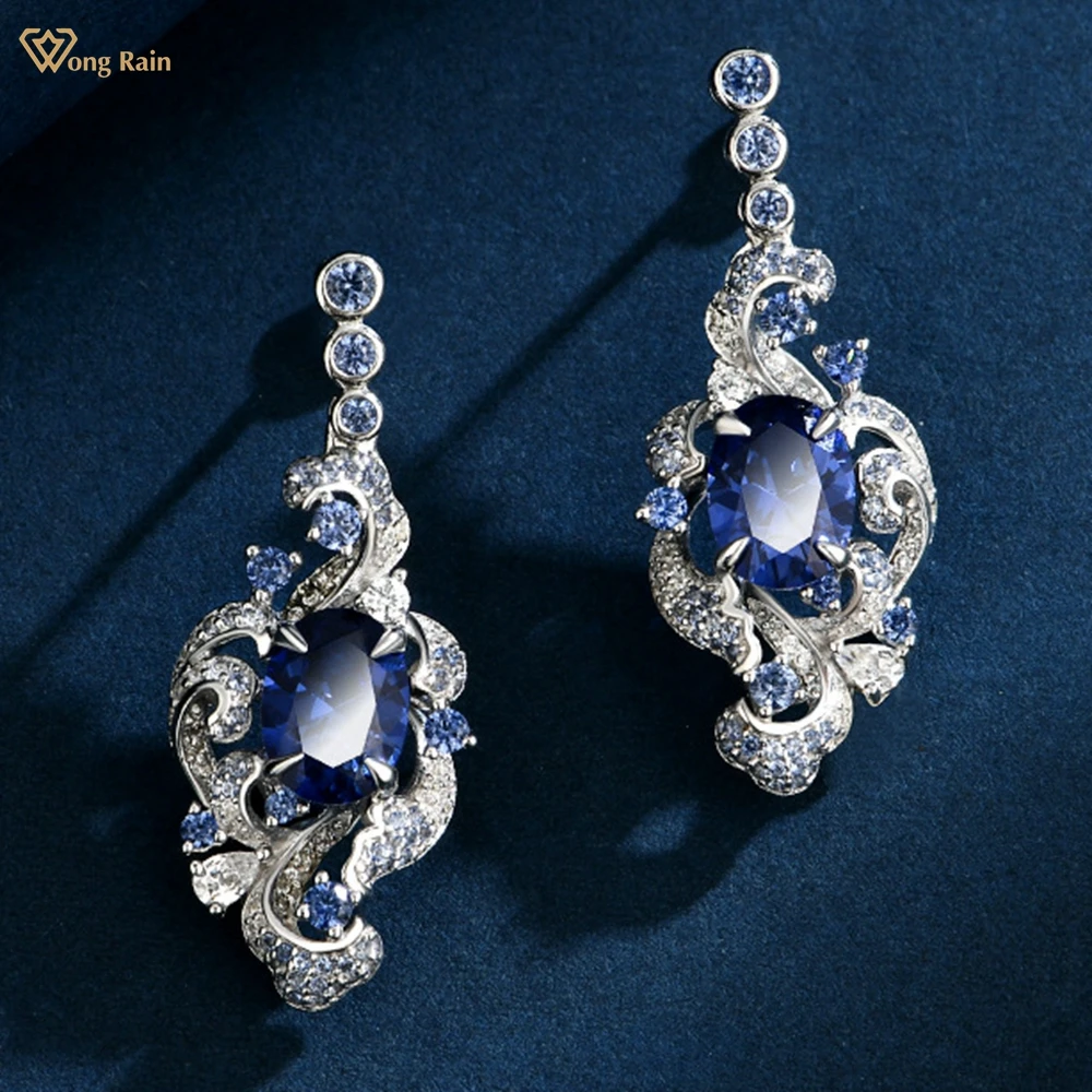Wong Rain Sparkling Luxury 925 Sterling Silver Oval Cut 6*8 MM 2CT Sapphire High Carbon Diamond Gems Drop Earrings Fine Jewelry
Wong Rain Sparkling Luxury 925 Sterling Silver Oval Cut 6*8 MM 2CT Sapphire High Carbon Diamond Gems Drop Earrings Fine Jewelry