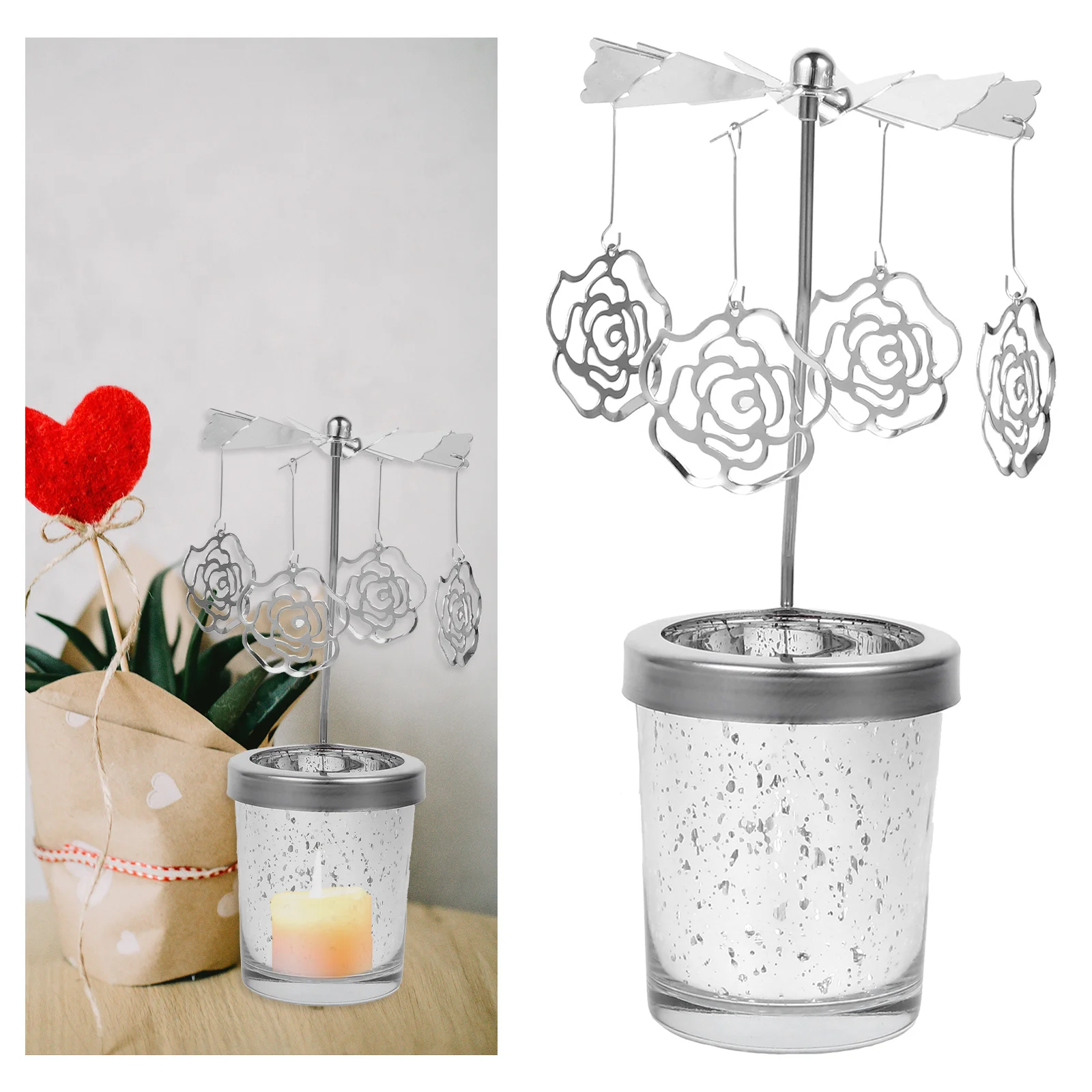 1Pcs Metal Rotating Candlestick Carousel Holder Desktop Ornament for Living Room Wedding Birthday Decoration
1Pcs Metal Rotating Candlestick Carousel Holder Desktop Ornament for Living Room Wedding Birthday Decoration