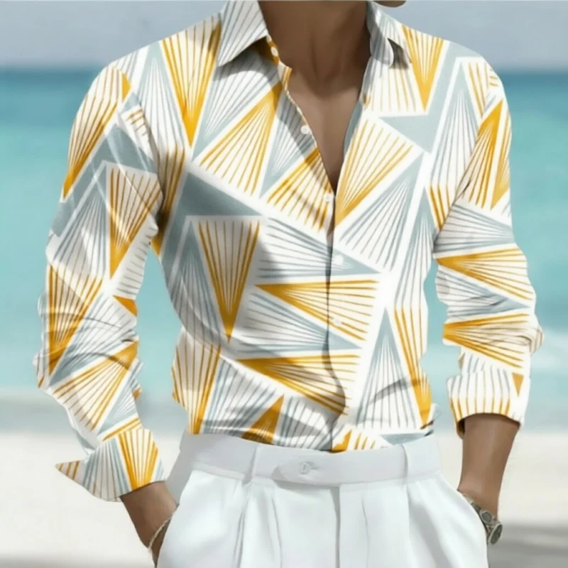 Refreshing summer style men's long sleeved shirt, button design, digital printing, casual and comfortable, fashionable dressing
Refreshing summer style men's long sleeved shirt, button design, digital printing, casual and comfortable, fashionable dressing