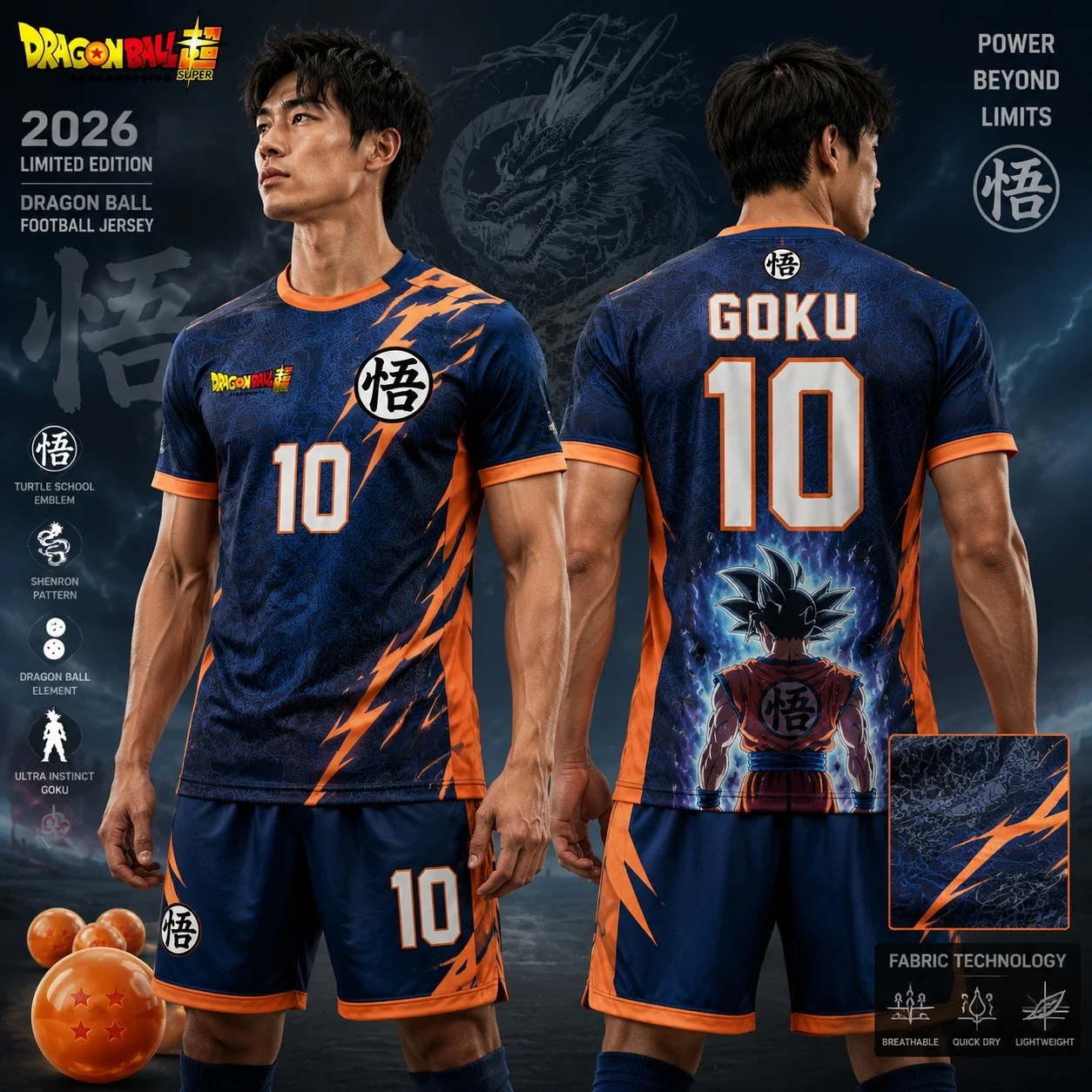 2026 Trendy Dragon Ball Goku #10 Football Jersey Set Men Women Breathable Summer Sports Suit Oversized Print Gym Streetwear
2026 Trendy Dragon Ball Goku #10 Football Jersey Set Men Women Breathable Summer Sports Suit Oversized Print Gym Streetwear