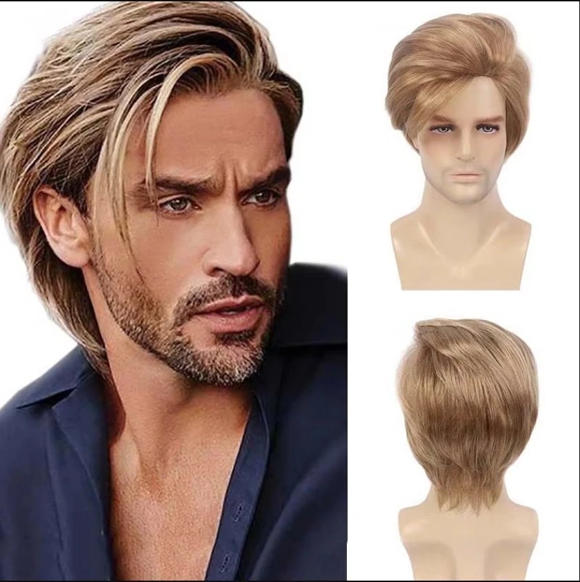 Men Synthetic Short Cool Blonde Wigs Male Straight Hair Heat Resistant Breathable for Daily Cosplay Wig Your Beauty
Men Synthetic Short Cool Blonde Wigs Male Straight Hair Heat Resistant Breathable for Daily Cosplay Wig Your Beauty