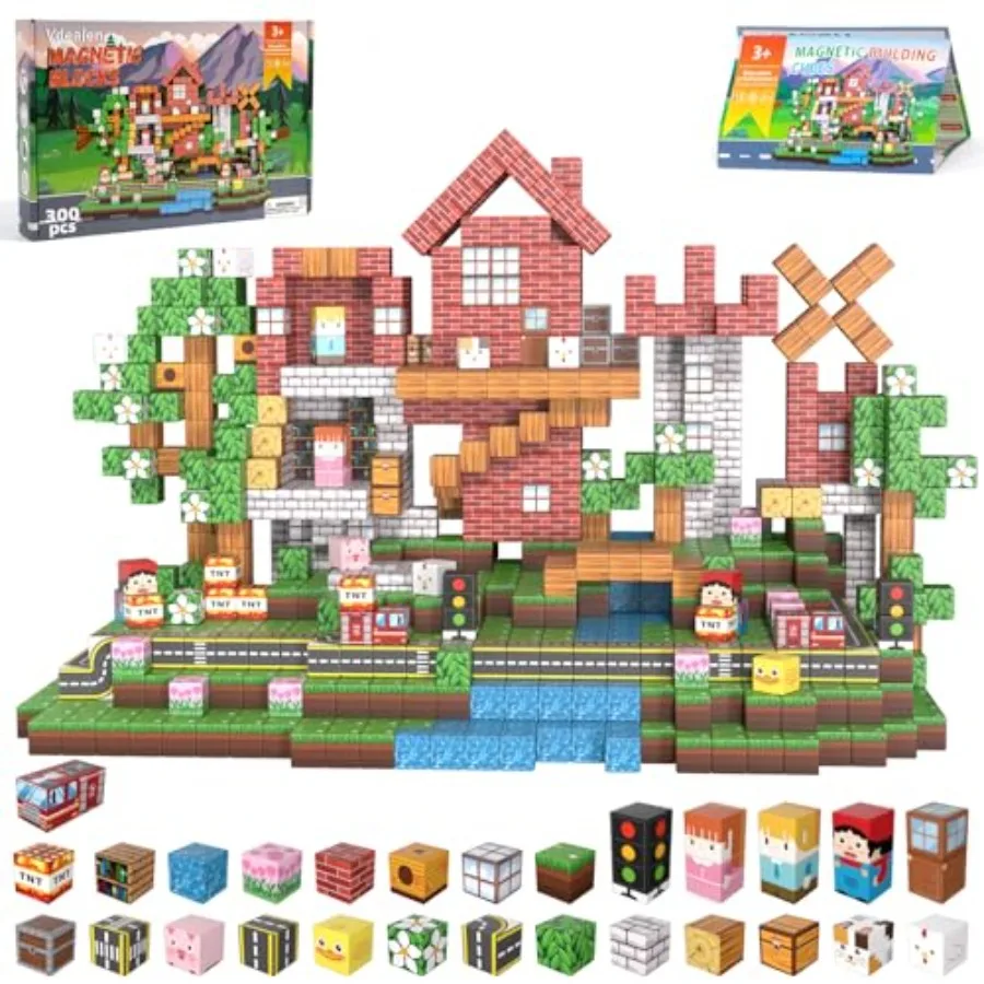 300 PCS Magnetic Blocks for STEM learning and Montessori education: ABS plastic, vibrant multicolor, strong neodymium magnets,
300 PCS Magnetic Blocks for STEM learning and Montessori education: ABS plastic, vibrant multicolor, strong neodymium magnets,